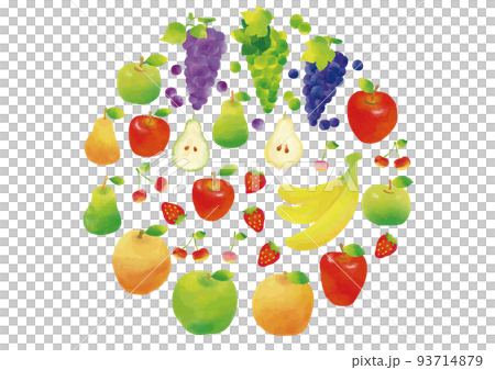 Watercolor style fruit set Watercolor style fruit set 93714879