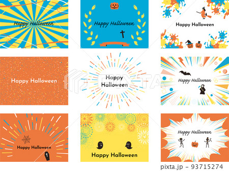 ハロウィンに使いやすい背景セット 93715274