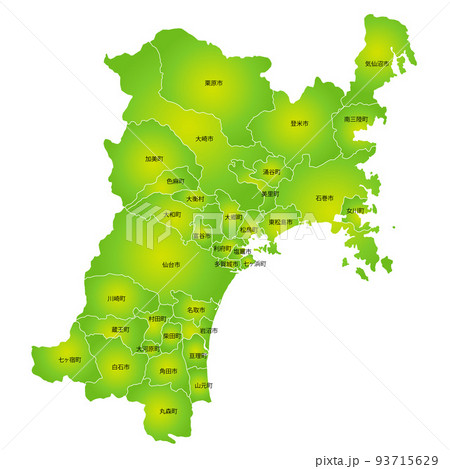 宮城県と市町村地図 93715629