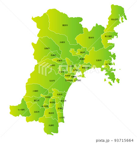 宮城県と市町村地図