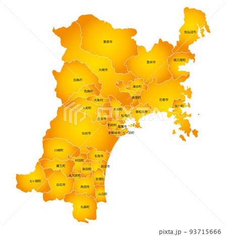 宮城県と市町村地図 93715666