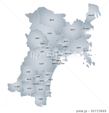 宮城県と市町村地図