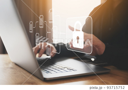 Protection network security computer and safe your data concept 93715752
