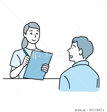 メンズエステのサロンでカウンセラーに相談する男性 メンズエステのサロンでカウンセラーに相談する男性 93716071