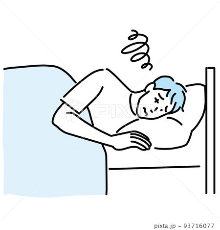 なかなか眠れない男性 93716077
