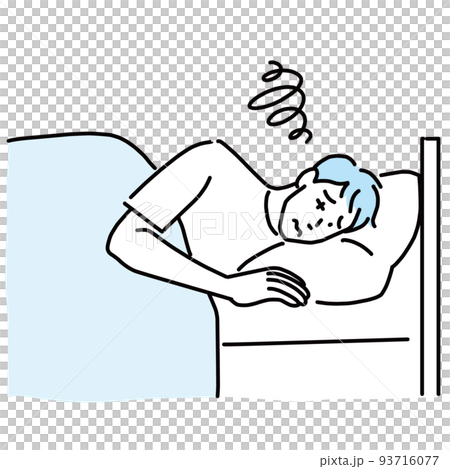なかなか眠れない男性 93716077