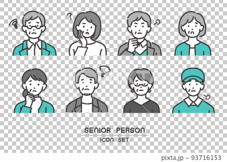 Senior face icon vector illustration material / men and women / fashion / icon 93716153