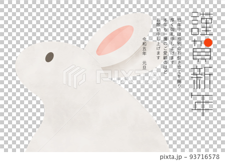 2023年　令和5年　卯年　年賀状　横型 93716578