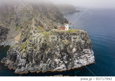 An old ruined lighthouse on Askold Island in the East Sea An old ruined lighthouse on Askold Island in the East Sea 93717992