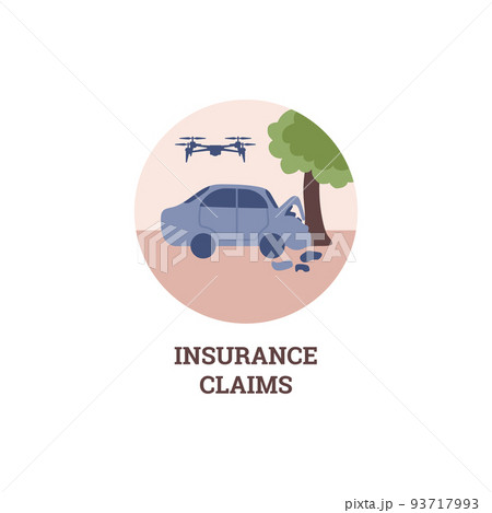 Round icon about insurance claims flat style, vector illustration Round icon about insurance claims flat style, vector illustration 93717993