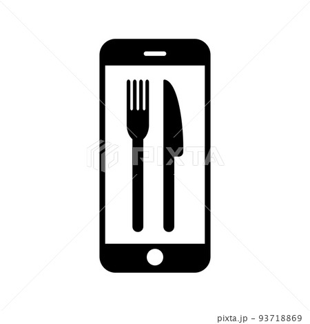 Food mobile vector icon on white background 93718869