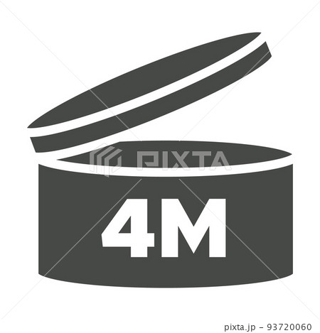 4 m Pao vector symbol. Period after opening icon. Cosmetic open month life shelf. Cosmetic product expiration. 93720060