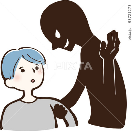 男の子を誘拐しようとする不審者　イラスト 93721273