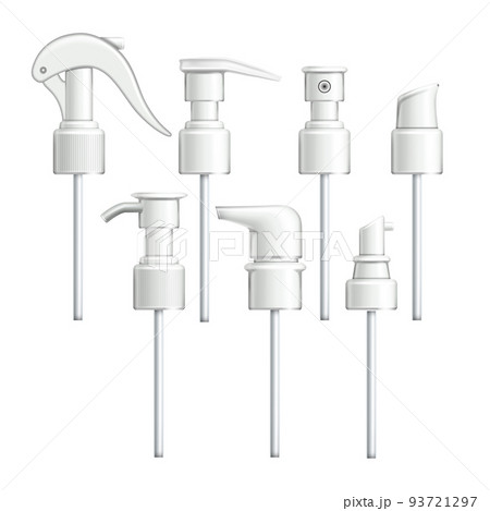 bottle cosmetic pump set realistic vector bottle cosmetic pump set realistic vector 93721297