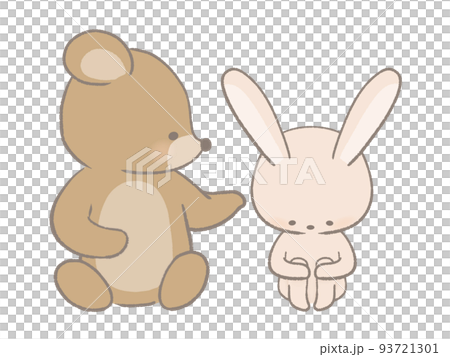 落ち込むウサギを慰めるクマのイラスト 93721301
