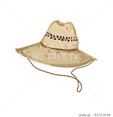summer straw hat cartoon vector illustration 93721639