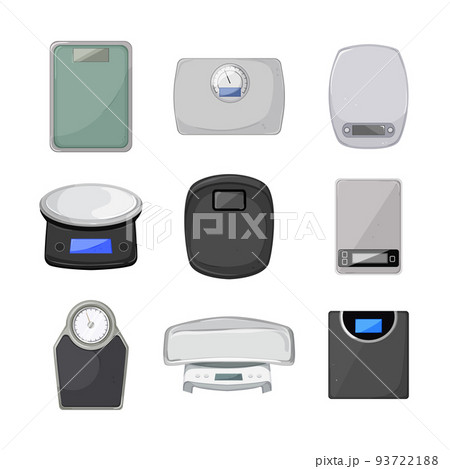 weigh scales set cartoon vector illustrationのイラスト素材 [93722188] - PIXTA