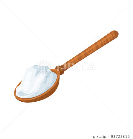 salt in wooden spoon cartoon vector illustration 93722319