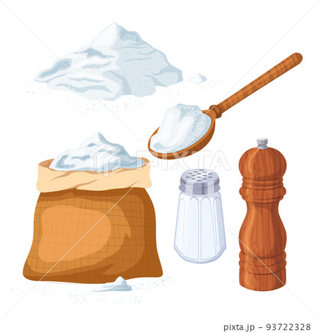 salt spoon set cartoon vector illustration 93722328