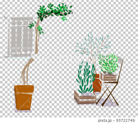 ハーブや蔦植物のイラスト 93722749