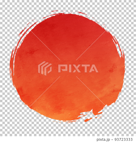 筆で描いた赤色の円のベクターイラスト 93723333