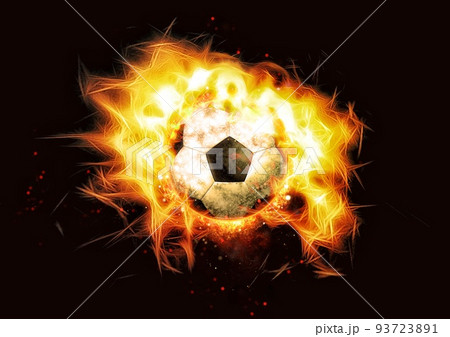 燃える火炎のサッカーボール 93723891