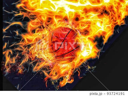 燃える火炎のバスケットボールのボール 燃える火炎のバスケットボールのボール 93724191