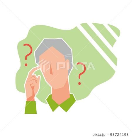 物忘れをする高齢男性 物忘れをする高齢男性 93724193
