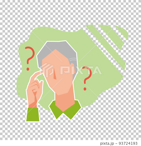 物忘れをする高齢男性 物忘れをする高齢男性 93724193