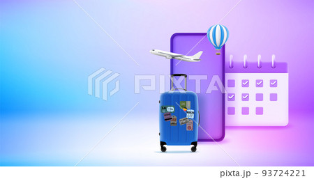 Planning season vacation concept. Vector 3d banner with copy space Planning season vacation concept. Vector 3d banner with copy space 93724221