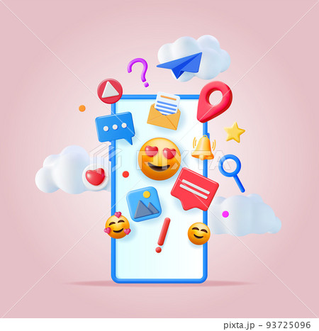 3D Social Media Concept Isolated. 3D Social Media Concept Isolated. 93725096