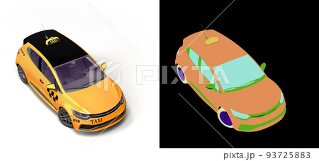 taxi cab online internet service transportation concept yellow taxi 3d render on white with alpha taxi cab online internet service transportation concept yellow taxi 3d render on white with alpha 93725883