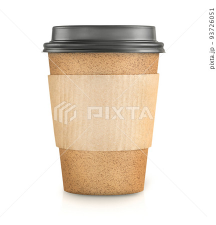A paper cup of coffee isolated on white background. A paper cup of coffee isolated on white background. 93726051