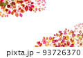 秋の木漏れ日の水彩イラスト。2隅装飾フレーム。秋冬のボタニカル装飾。背景、壁紙。 93726370