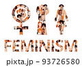 Feminist elements on a white background. 93726580
