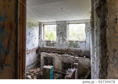 Abandoned secret Soviet Union military ghost town Irbene in Latvia 93730478