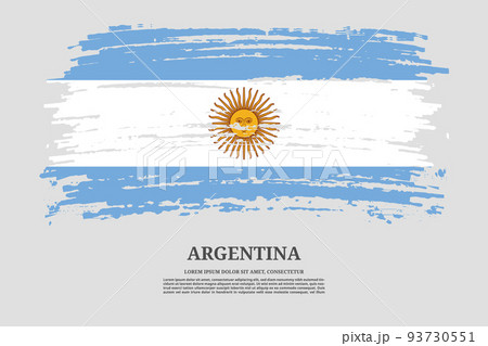 Argentina flag with brush stroke effect and information text poster, vector 93730551
