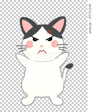 Illustration of an angry cat Outline = partial solid line & color Black and white bee cat Illustration of an angry cat Outline = partial solid line & color Black and white bee cat 93731240