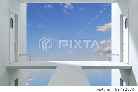Business concept metaphor bridge door in office Business concept metaphor bridge door in office 93732674