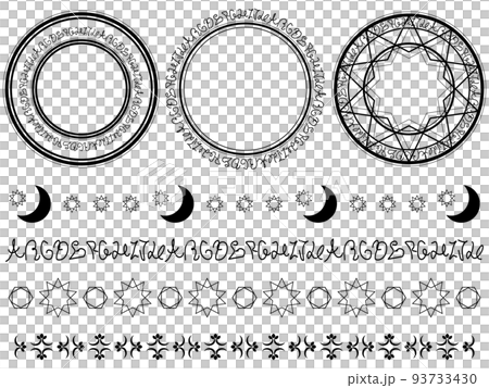 魔法陣の飾り罫セット3　ブラック 93733430