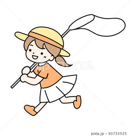 虫取りする女の子のイラスト 93733525