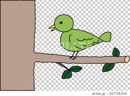 little bird perched on a tree branch - Stock Illustration [93734264 ...