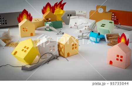 災害に強い耐震住宅　火事　耐火　火災保険　防火 93735044