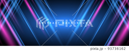 Abstract technology background with blue and pink neon rays. Abstract technology background with blue and pink neon rays. 93736162