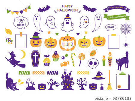 ハロウィンのイラスト素材のセット 93736183