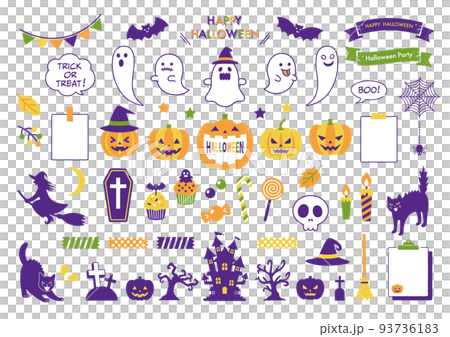 ハロウィンのイラスト素材のセット 93736183