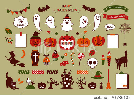 ハロウィンのイラスト素材のセット ハロウィンのイラスト素材のセット 93736185