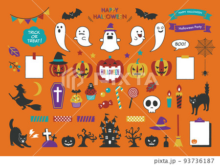 ハロウィンのイラスト素材のセット 93736187