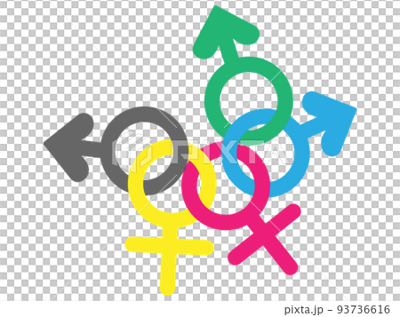 性別マーク、重なったデザイン、ポリアモリー、ノン・モノガミー 性別マーク、重なったデザイン、ポリアモリー、ノン・モノガミー 93736616