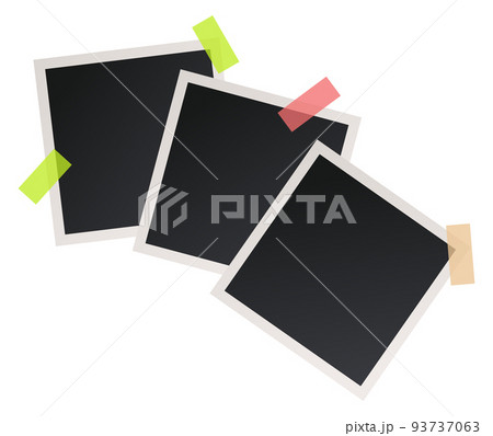 Square photo card. Blank frame realistic mockup Square photo card. Blank frame realistic mockup 93737063